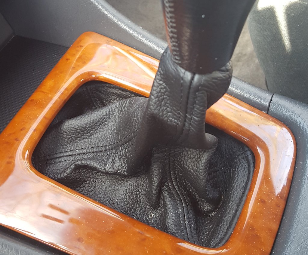 RedlineGoods Shift Boot Compatible with Toyota Solara 1998-03. Tailor Made - not Universal. Genuine top-Grade Italian Black Suede (Alcantara) with Blue Thread