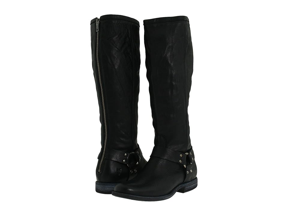 

Frye Phillip Harness Tall (Black Soft Vintage Leather) Women's First Walker Shoes