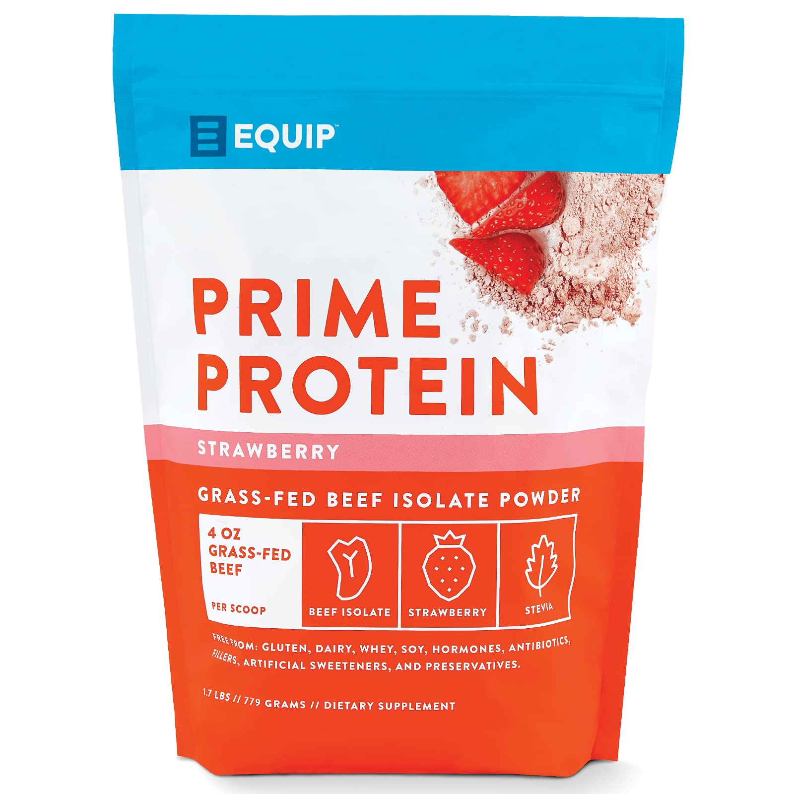 Equip Foods Prime Protein - Grass-Fed Isolate Beef Protein Powder - Paleo and Gluten Free Protein Po