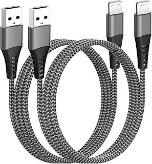 iPhone Charger Cable 1M 2Pack[Apple MFi Certified], USB to Lightning Cable 1M Nylon iPhone Cable Fast Charging iPhone USB Cable iPhone Lead Wire for Apple iPhone 14 13 12 Pro Max XR XS 8 7 6 5 SE iPad