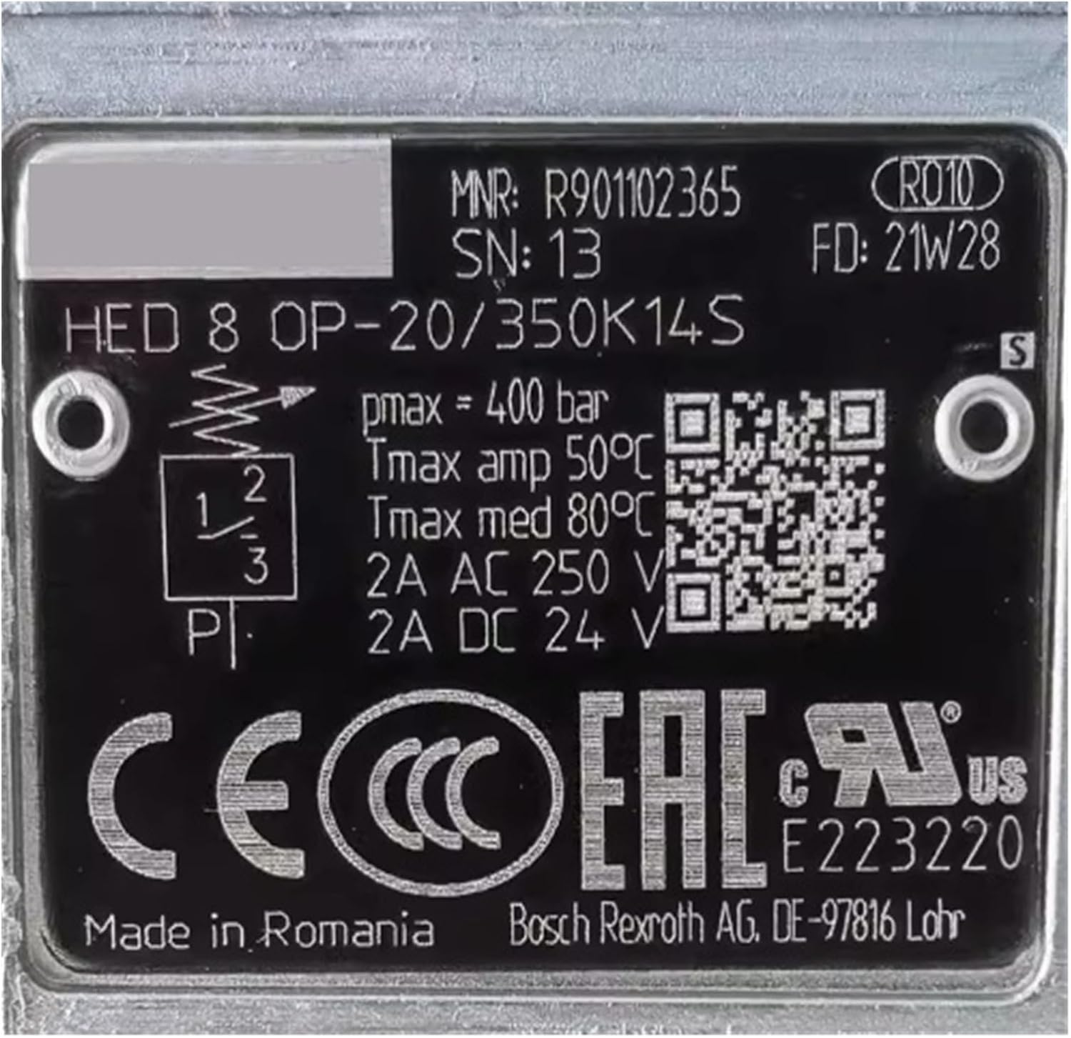 1pcs Pressure Relay Switch R901102365 HED8OP-2X/350K14S HED8OP-20/350K14S R900442482 HED2OA24/400 HED2OA2X/400(HED8OP-2X-350K14S)