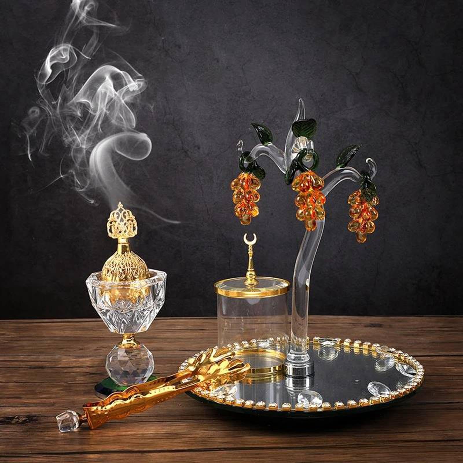 Set Aus Arabischem Räuchergefäß, Meditationsornament, Weinreben Wohnzimmer