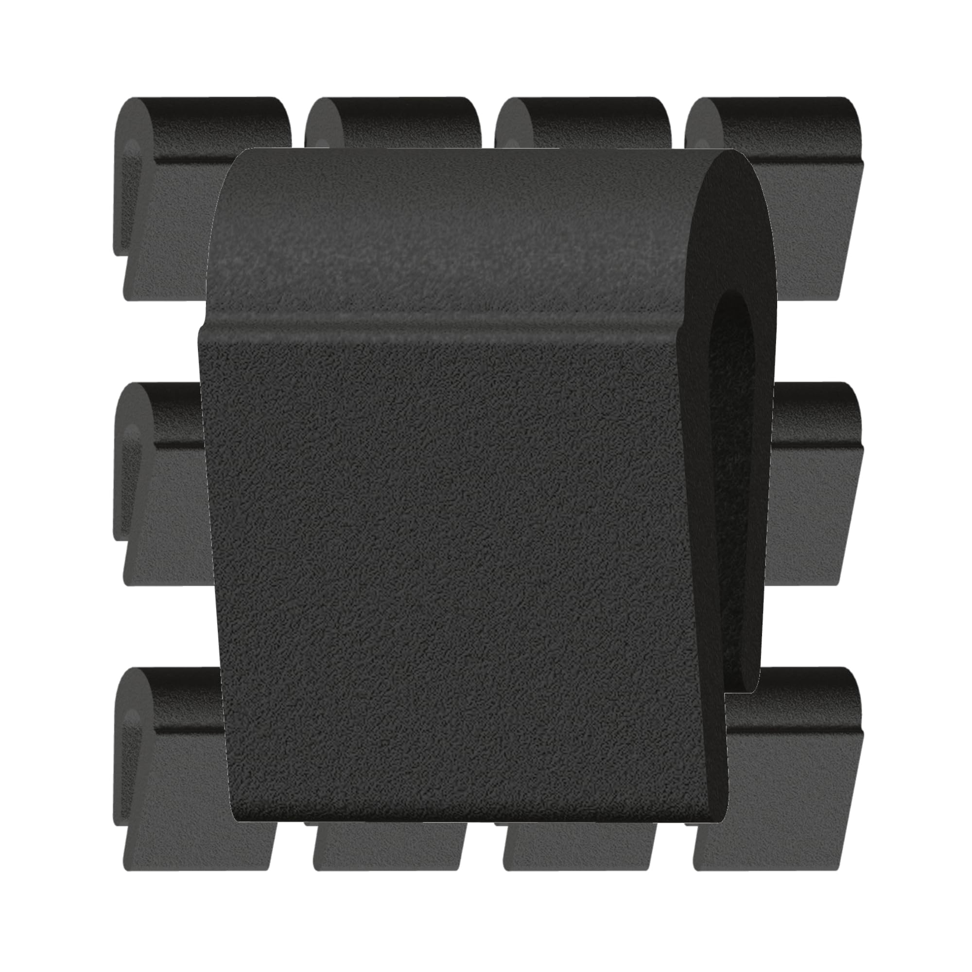 Premium Dutch Oven Lid Protector Clips Flexible Bumper for Storage Pack of 12 Made in the USA (Black)