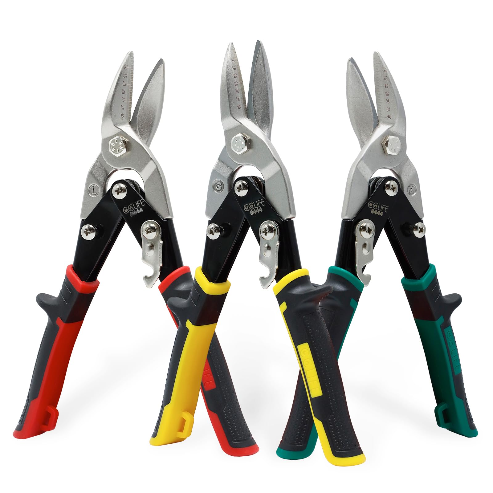 Blechschere Trockenbau 3x Blechschere Set - Linke, Rechte, Gerade Metallschere 10 Zoll Für Präzises Schneiden Ergonomische Griffe
