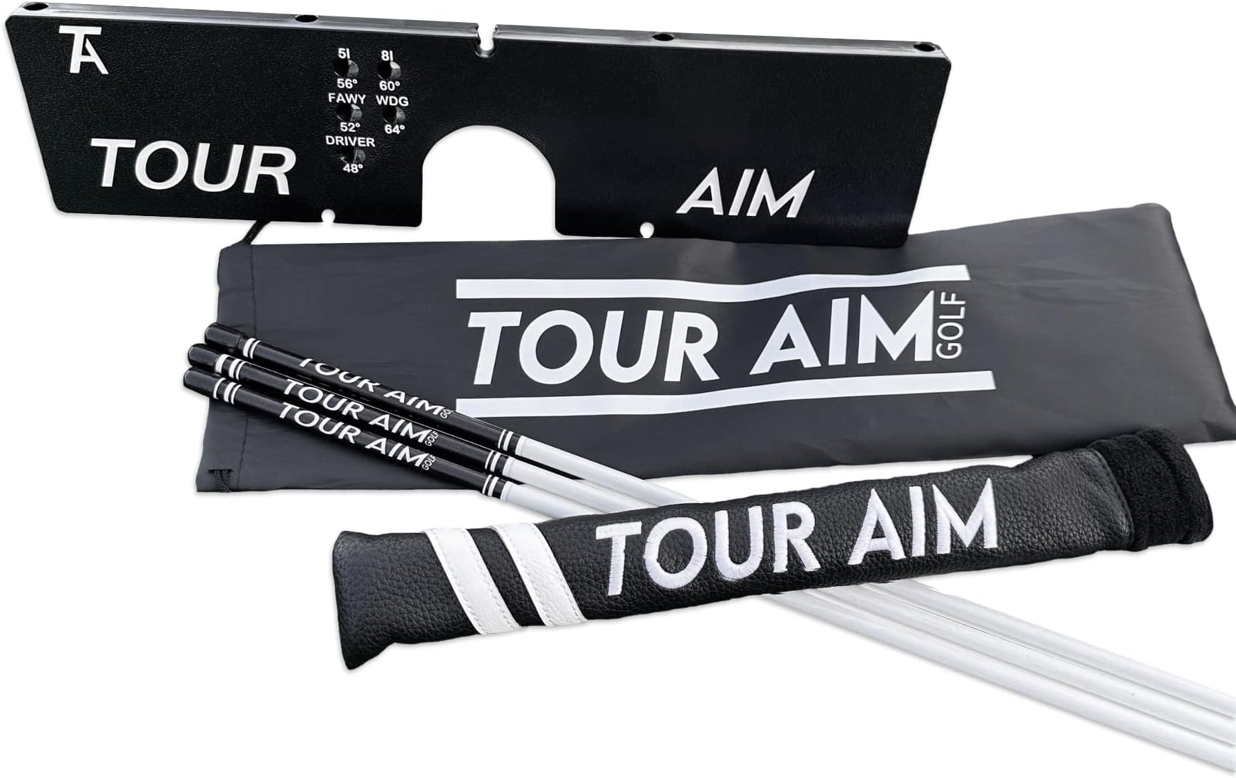Tour Aim 2.0 Golf Training Aid – 11-in-1 Alignment Sticks & Swing Plane Golf Practice System – Lightweight Alternative to Heavy Brick-Like Golf Aids – Maximum Portability, Accuracy & Consistency