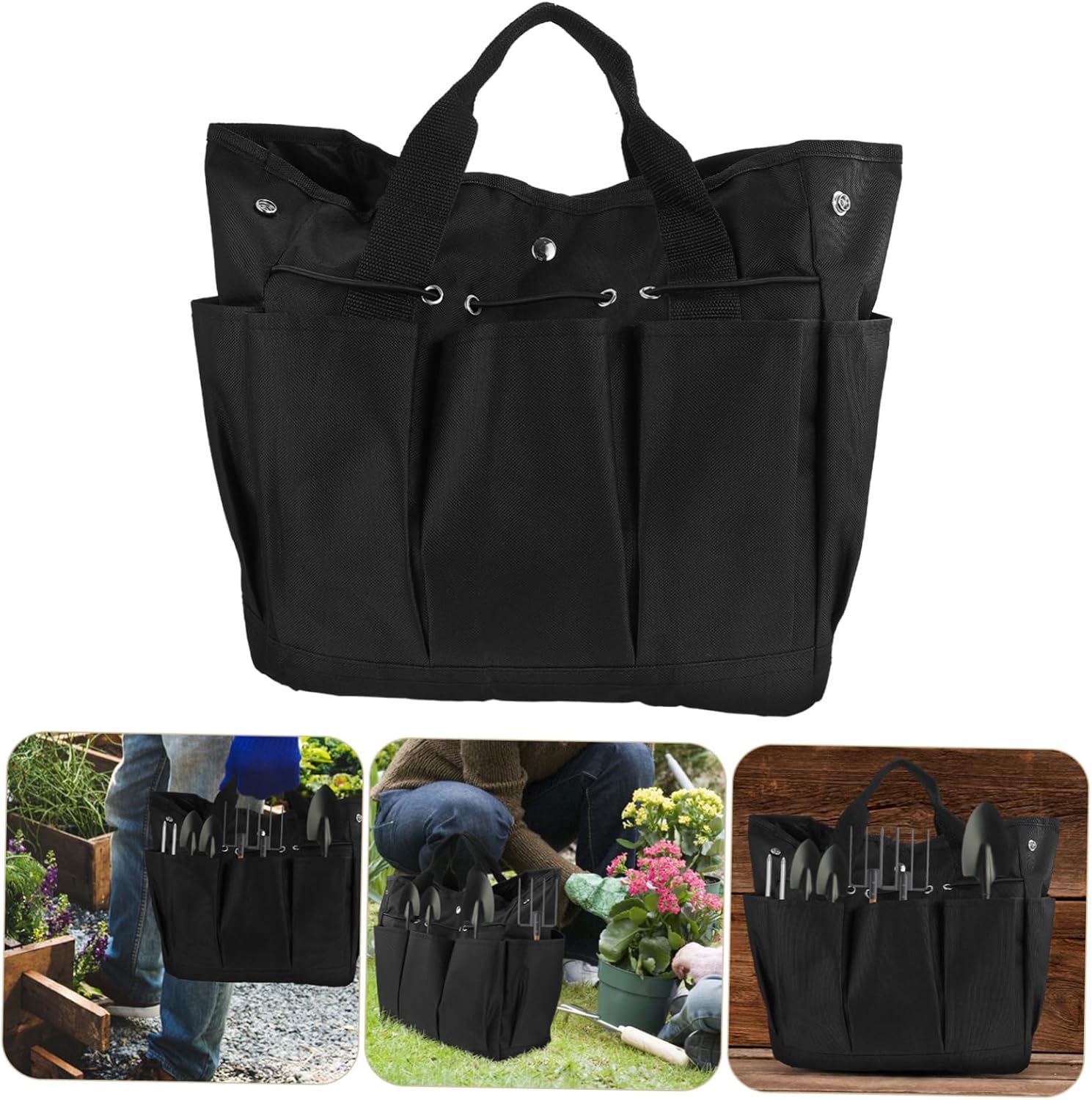 Multi Purpose Gardening Tool Bag Canvas Garden Tote with Pockets for Hand Tools Versatile Household Gardening Organizer for Indoor Outdoor Use
