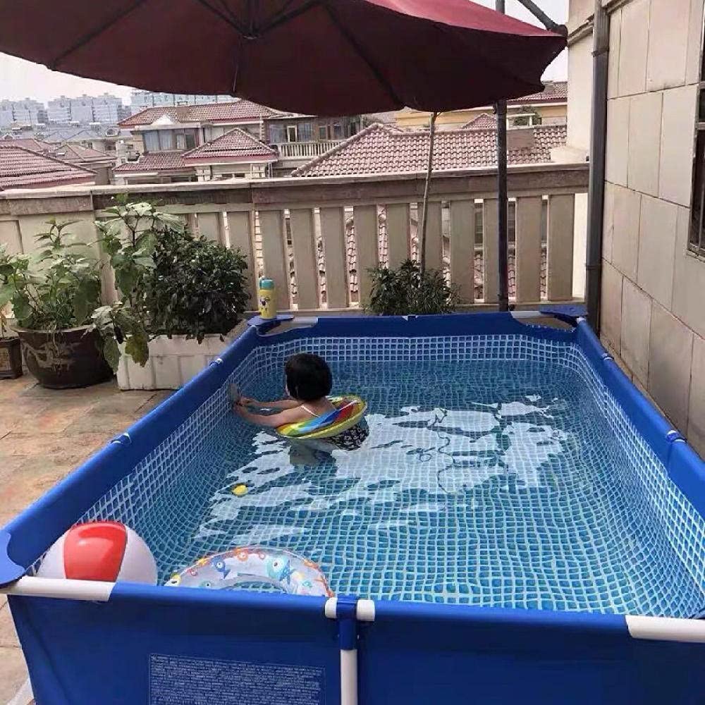 NOALED Piscina del Centro de natación Familiar, Piscina Infantil para Mascotas y niños, Piscina Grande con Stent, Piscina de Juegos al Aire Libre-4,5 x 2,2 x 0,84 m