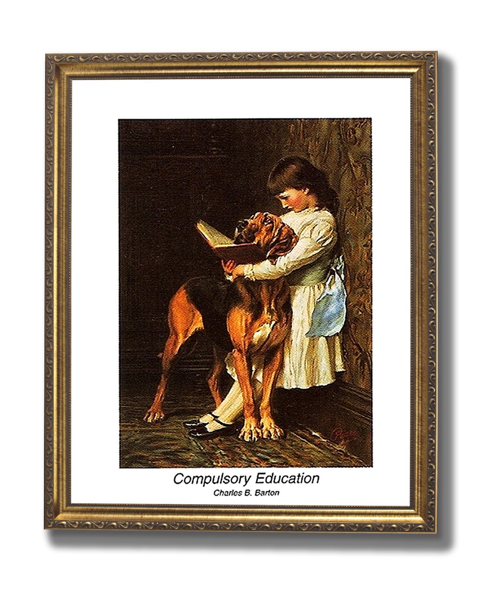 Amazon.com: Victorian Little Girl Reading Her Book To Her Dog Kids