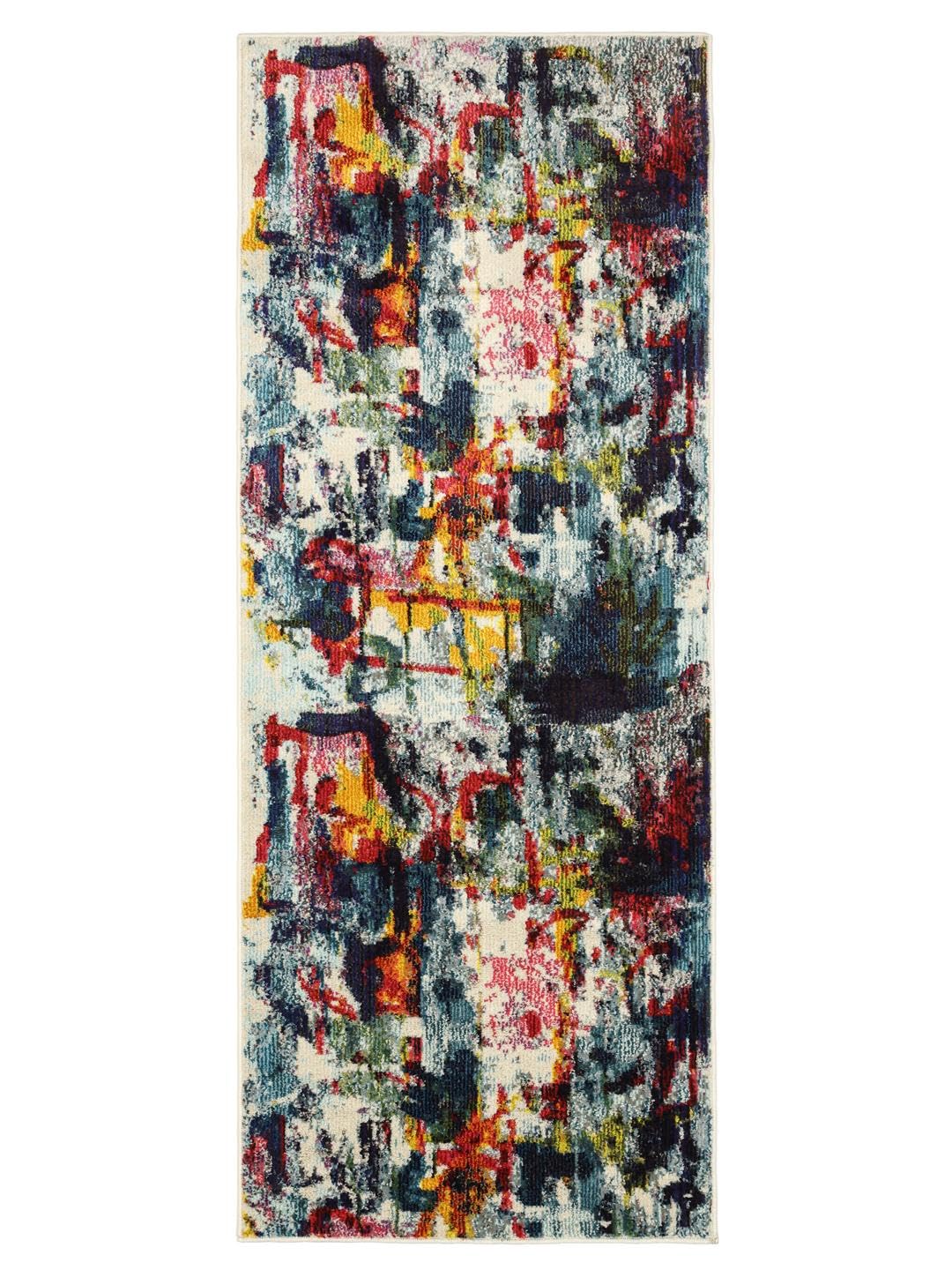 RugVista Leloudo Alfombra, 80 x 200 cm, Multicolore | Modernas, Nuestros diseñadores, Rectangular, Pelo medio, Limpieza en seco, Oeko-Tex 100, Sala de estar, Comedor, Dormitorio