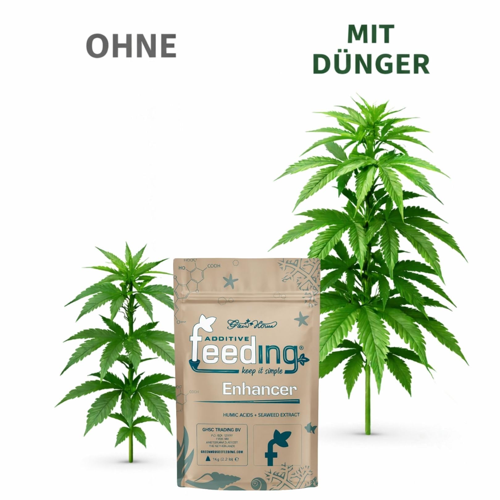 Weedness Green House Feeding Bio Enhancer 500 Gramm - NPK Dünger Grow Anbau Indoor Erde Flüssigdünger Organischer Bio