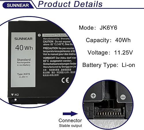 Miniatura 2 de JK6Y6 - Batería de repuesto para laptop Dell Latitude 3410 3510 Vostro 5300 5401 5501 Inspiron 5300 5401 5402 5408 5409 5508 5400 5406 7405 7300 755
