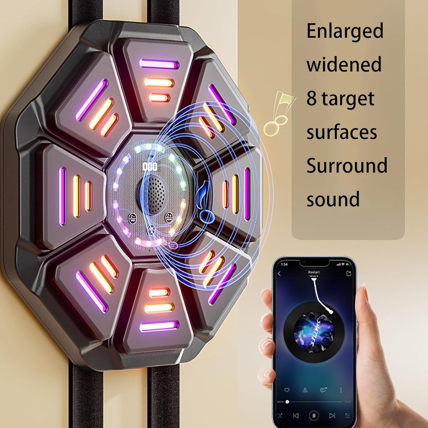 Music Boxing Machine,Home Fitness Equipment,RGB Light Boxing Machine,Interactive Fitness Equipment,Striking Training Machine