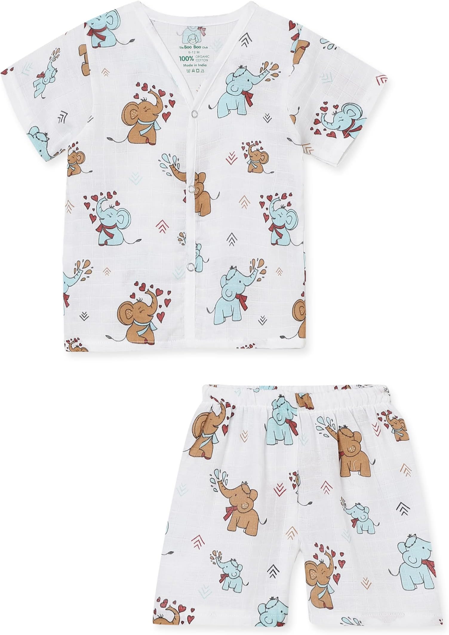 The Boo Boo Club100% Muslin Organic Cotton Shirt and Short Set | GOTS certified Cotton | Summerwear Set