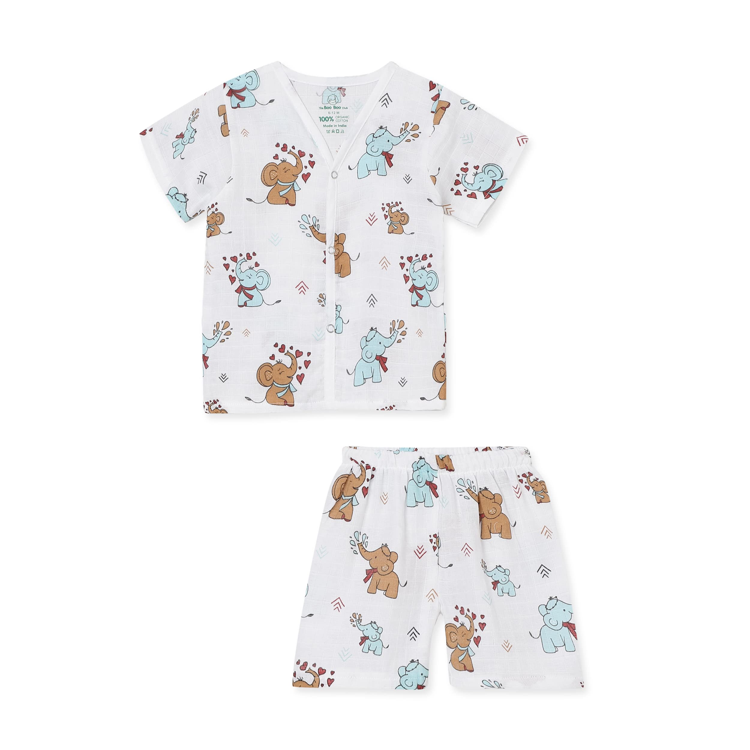 The Boo Boo Club100% Muslin Organic Cotton Shirt and Short Set | GOTS certified Cotton | Summerwear Set