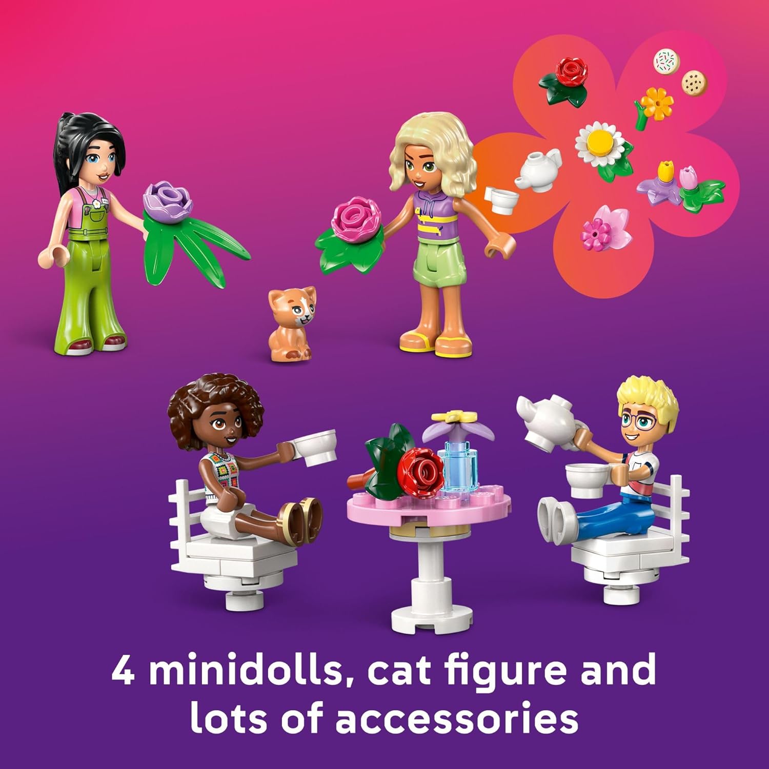 LEGO Friends Plant Café & Flower Shop Pretend Play Building Toy - Playset with 4 Minidolls and Cat Toy for Creative Storytelling - Birthday Gift Idea for Girls and Boys, Ages 9 and Up - 42671 - Image 5