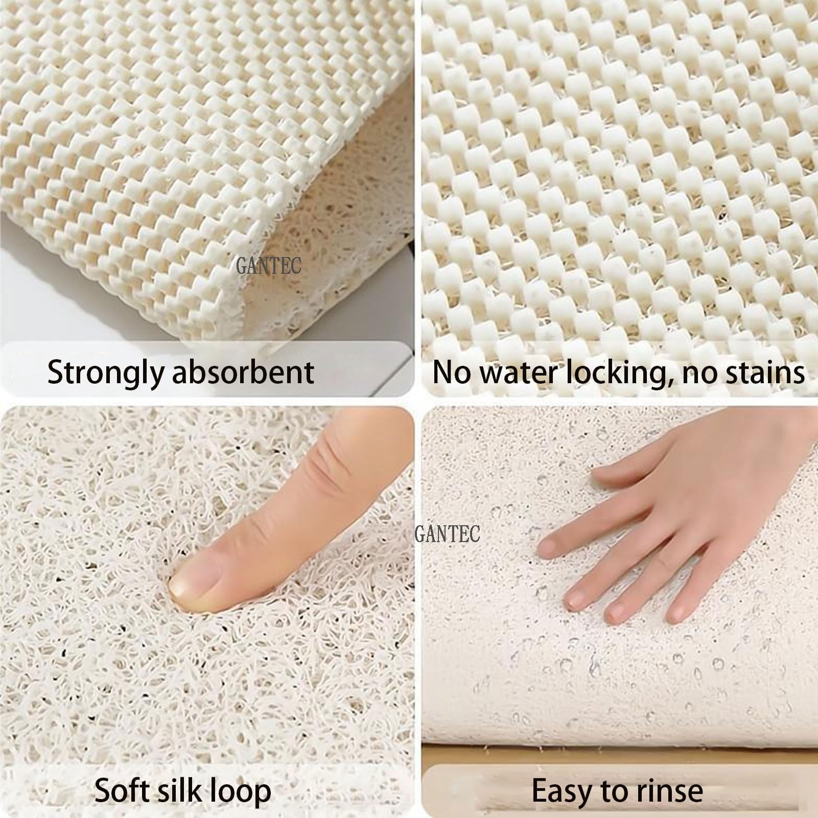 Luffa-Duschmatte, Badewannenmatte, rutschfeste Badematte mit Abfluss, schnell trocknend, weiche PVC-Badematte für Badewanne, Dusche, Badezimmer (Farbe: D, Größe: 120 x 150 cm)
