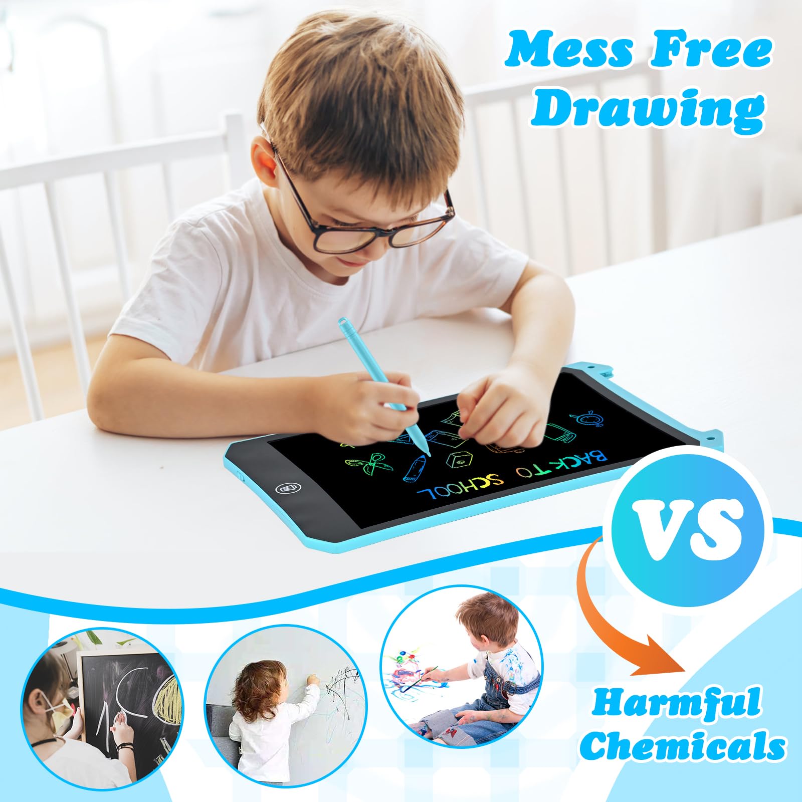 Spielzeug ab 3 4 5 6 7 8 9 Jahre,cimetech LCD Schreibtafel Kinder 8,5 Zoll Maltafel Adventskalender 2025 Spiele Weihnachten Geschenk Mädchen Jungen Malen Nach Zahlen - 4