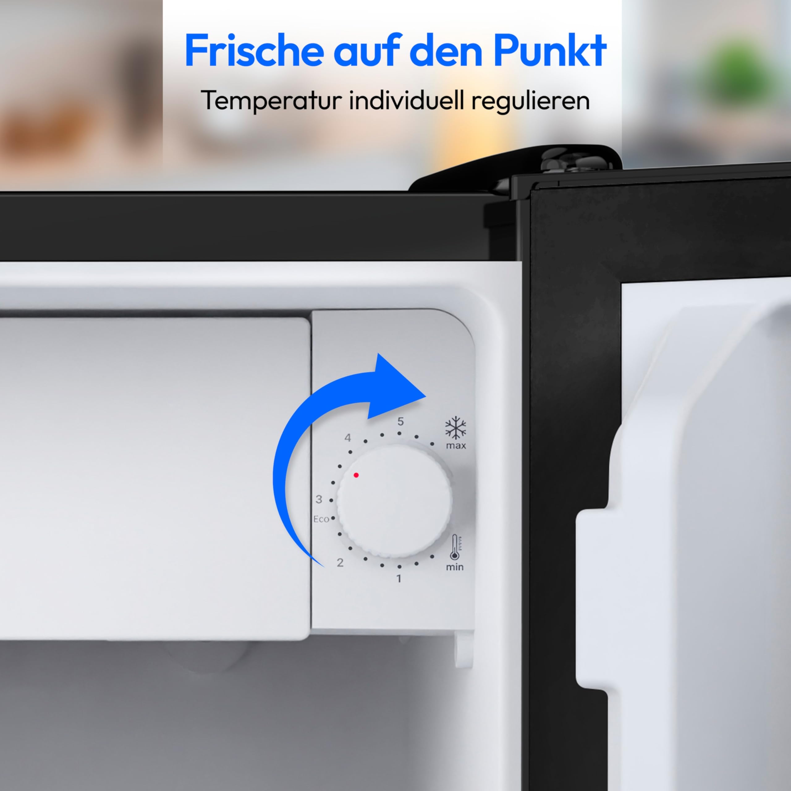 MEDION Mini Kühlschrank mit Schloss und Eisfach (klein, leise, abschließbar, 42L kleiner Kühlschrank für Büro Hotels Minibar Camping Gaming, Speisen & Eis, Türanschlag wechselbar, MD 370001) schwarz