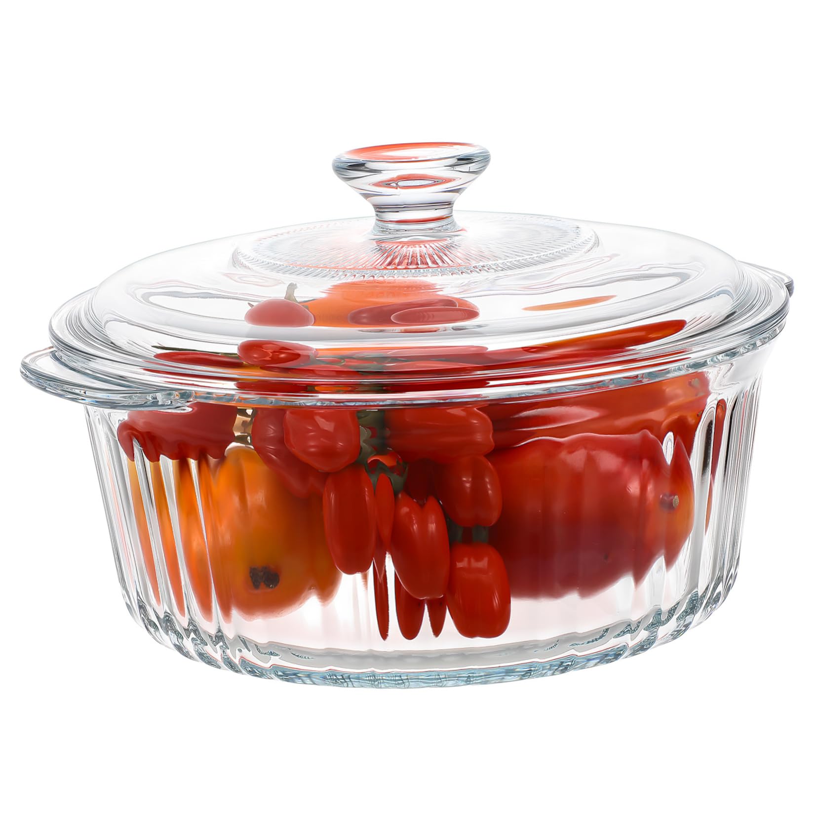 Genérico Cazuela De Vidrio Redonda Cazuela Redonda Cubierta Platos Para Hornear Para Horno Plato Para Hornear Cazuelas Para Horno Con Tapa Transparent Vidrio De Alto Borosilicato