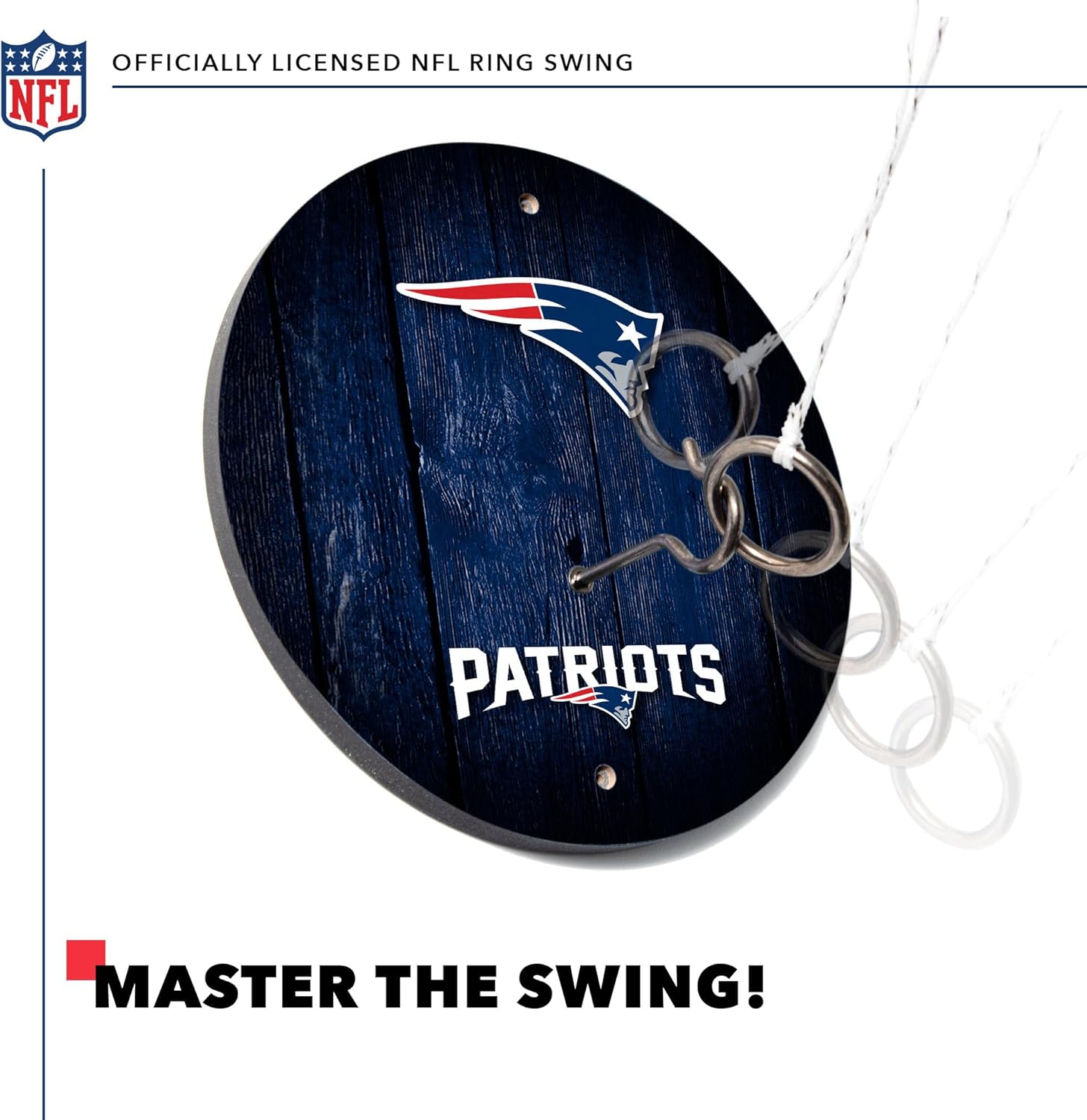 Solid Wood NFL Hook & Ring Toss Set with Direct Print HD Team Graphics – Easy Hang Hook and Ring Toss Target – Great Gift for Any Football Fan! Ring Toss Family Game for a Game Room, bar or Garage!