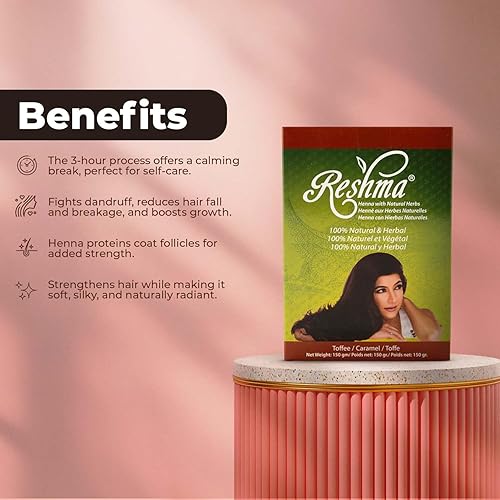 Miniatura 5 de Reshma Beauty Tinte clásico para el cabello de henna 100% natural, para cabello suave y brillante Color de cabello de henna, cobertura de canas