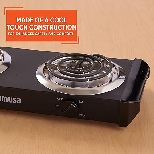 Miniatura 3 de Cocina eléctrica de una hornilla IMUSA USA GAU 80305 de 1100 vatios en color negro quemador doble 1500 W Negro