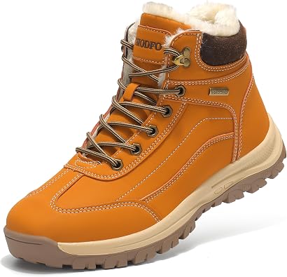 TSIODFO Fashion Men Boots Winter Waterproof Outdoor Hiking Shoes Leather Black