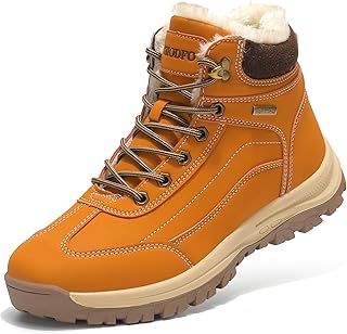 Fashion Men Boots Winter Waterproof Outdoor Hiking Shoes Leather Black