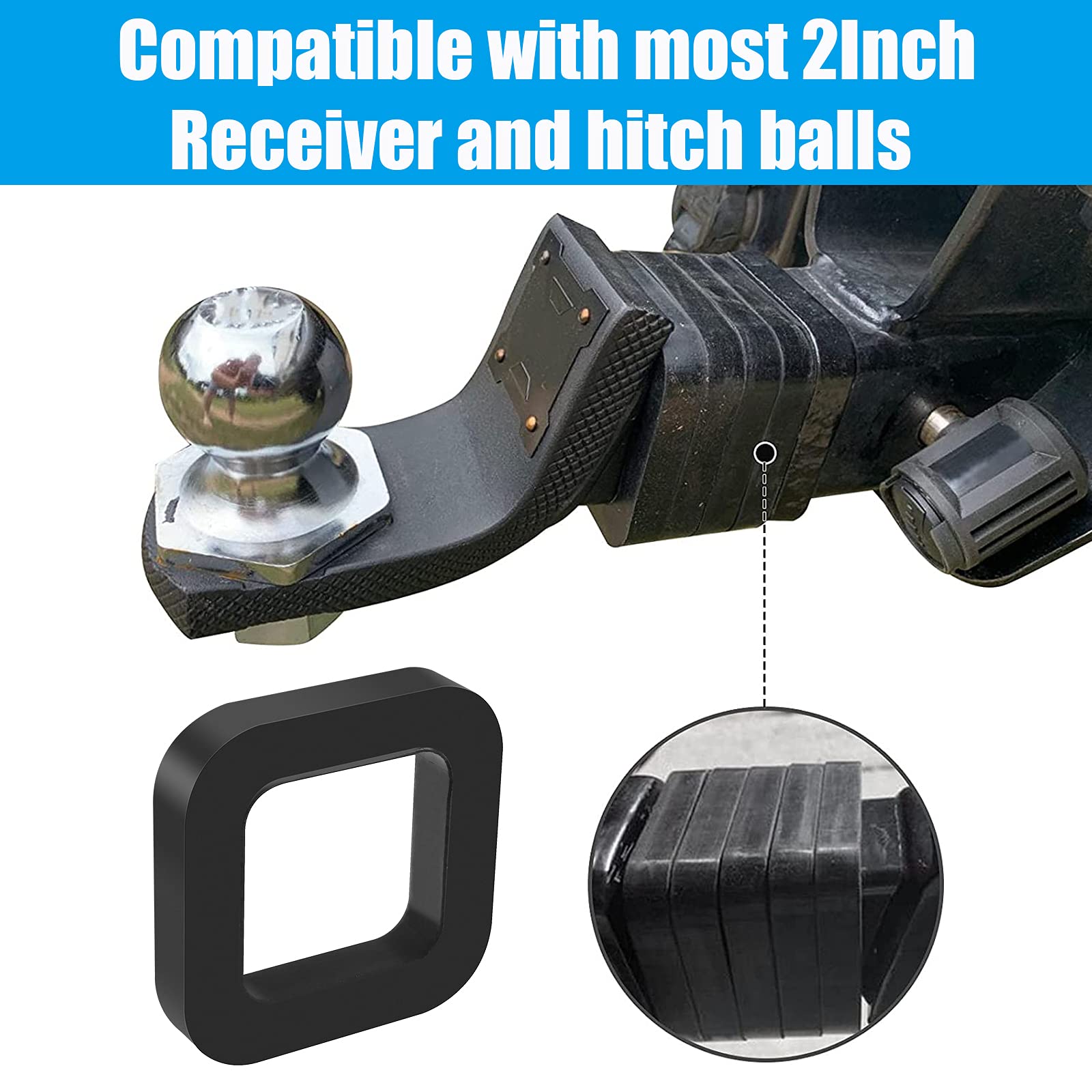 12Pack 2 Inch Hitch Receiver Silencer Pad, Eliminate