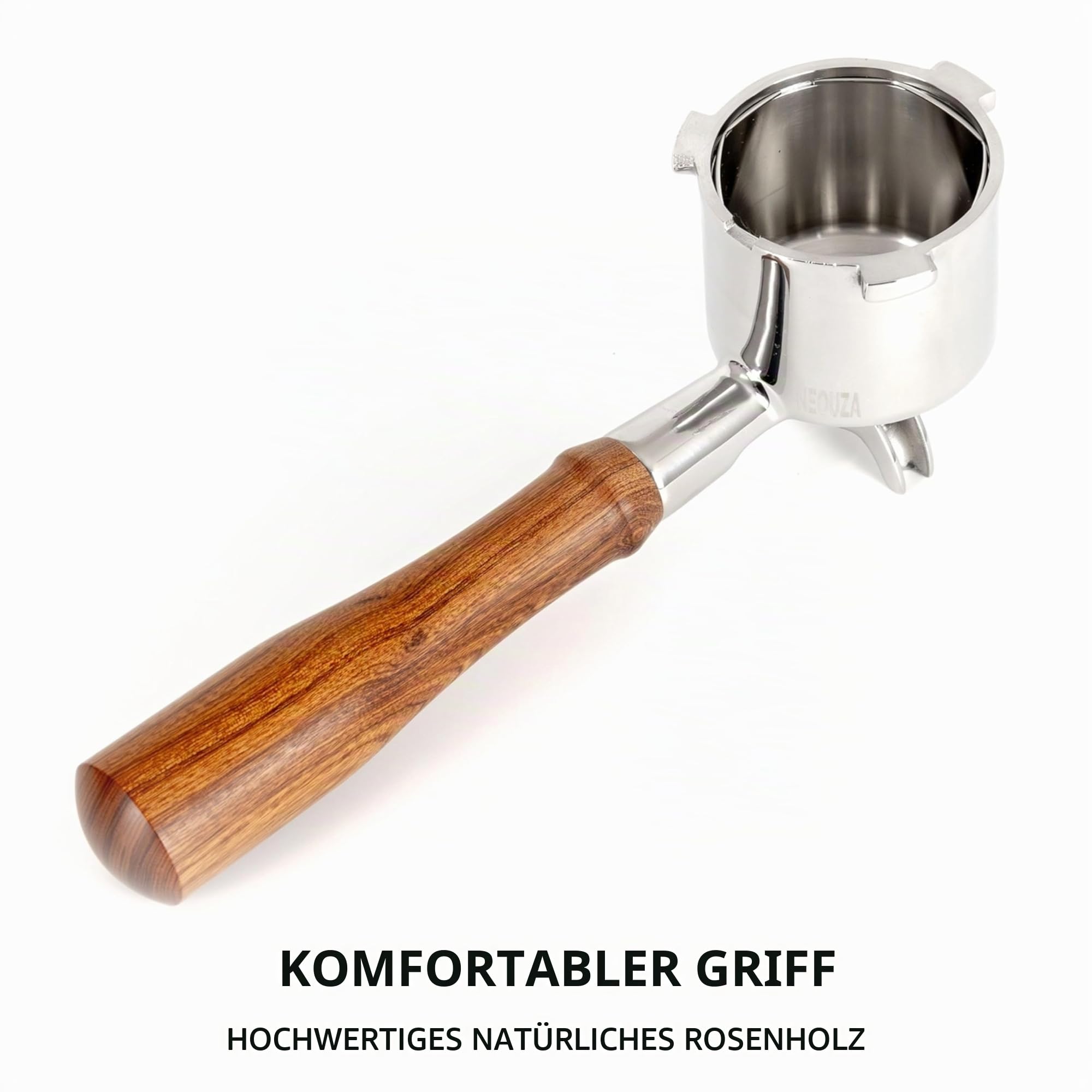 NEOUZA Espresso-Siebträger mit Doppelausguss, 51 mm, kompatibel mit Delonghi La Specialista EC9155/9255/9335/9355/9665/9865, 304 Edelstahl