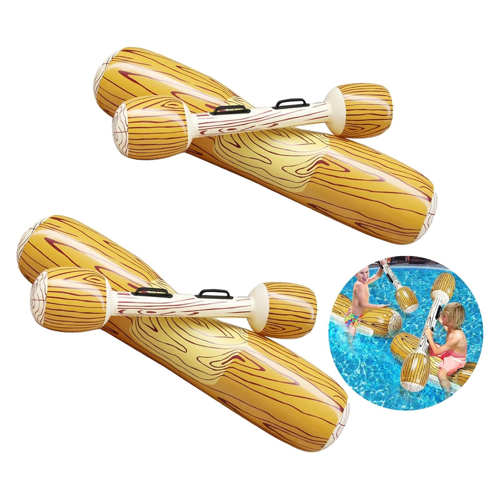 OYDAS Inflatable Floating Row,4 Pcs Battle Log Rafts Inflatable Pool Games Floating Row Toys for 2 Players, Adult Children Pool Party Water Sports Games Log Rafts to Float Toys,Gladiator Raft