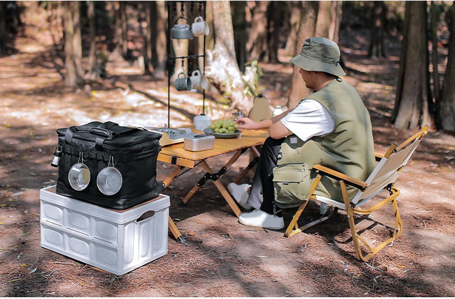 Outdoor Camping Cookware Storage Bag Camping Kitchen Barbecue Tableware Tools Bag Picnics Oven Bag Luggages Storage Bag Hiking Accessories