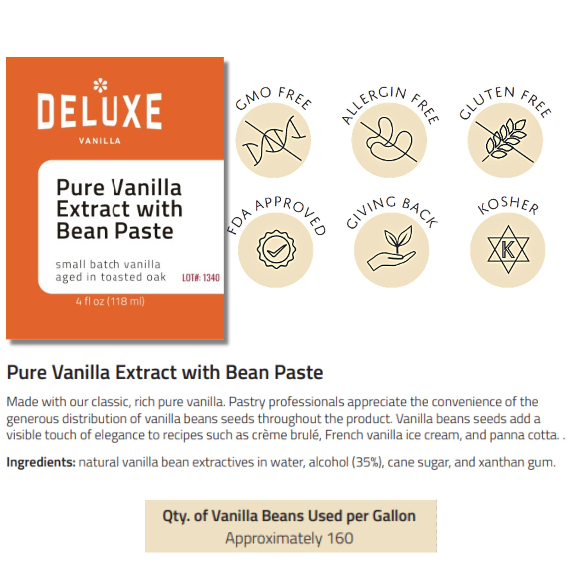 Amazon.com : Real Vanilla Bean Paste Bulk 1 Gallon / 128 oz Deluxe