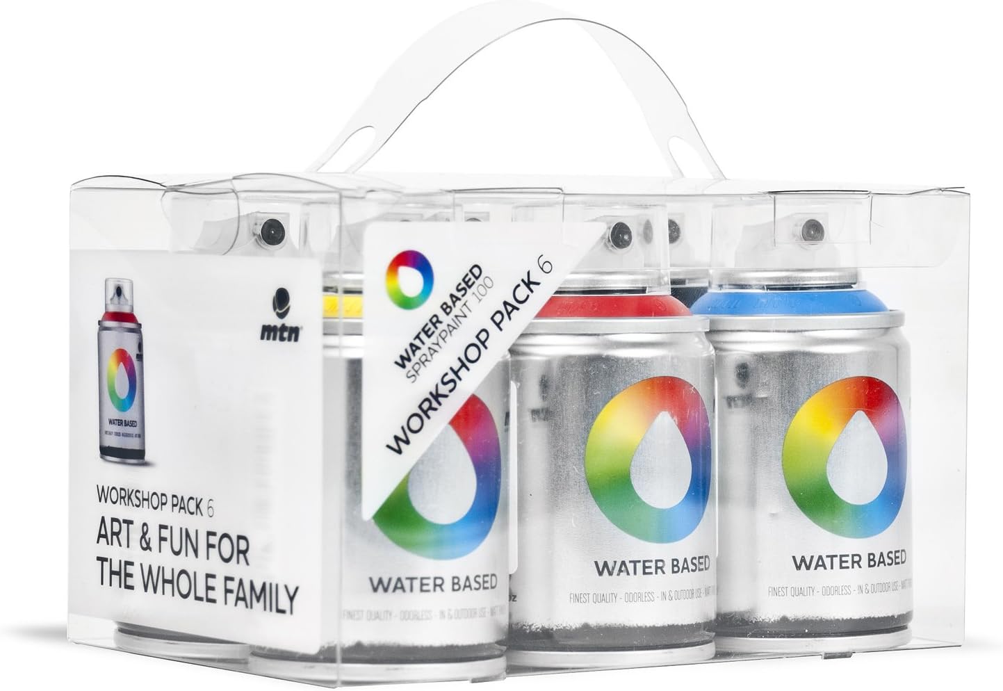 MTN Colors Water Based Spray Paint Pack 6 x 100ml Cans Arts, Crafts