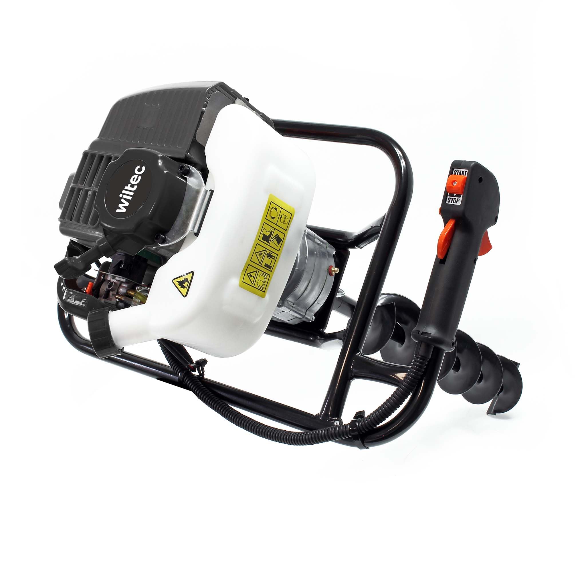 Zestaw wiertnicy glebowej z silnikiem benzynowym 1,4kW i 52cm³ łącznie z wiertłami 250mm i 300mm
