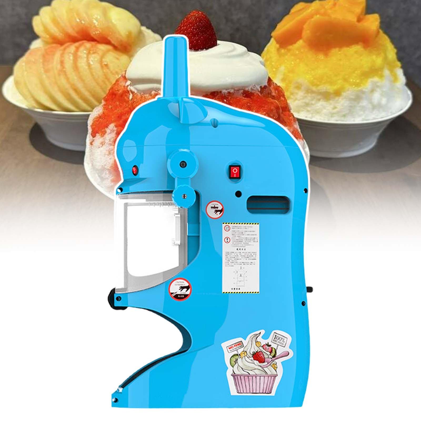 Macchina per il ghiaccio rasato, 350 W in acciaio inox, tritaghiaccio elettrico, 99,8 kg/ora, per feste ed eventi, perfetta per dolcetti estivi