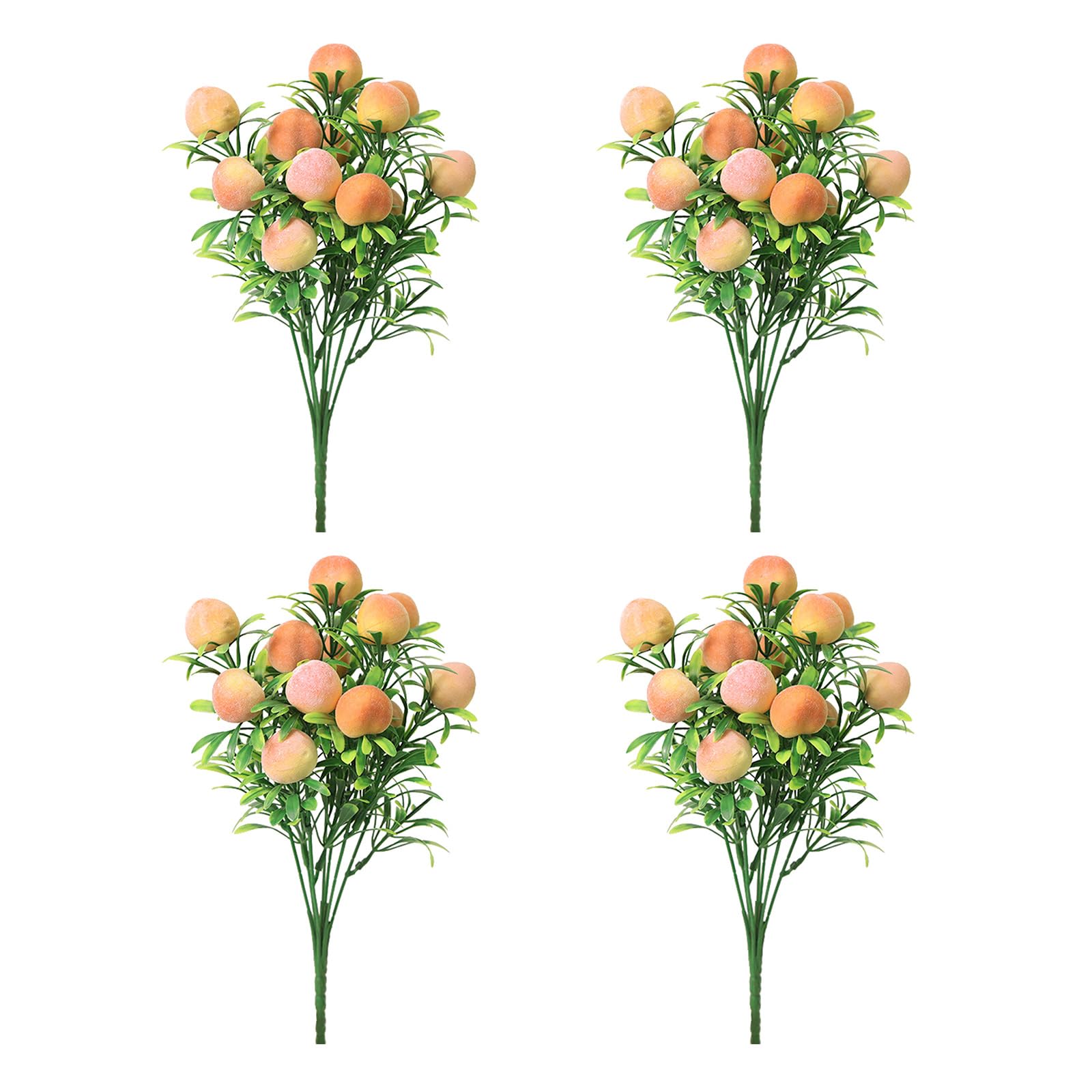 Kalttoy Peach 4 Stems Artificial Fruit Florals Arrangements For Home Decoration Realistic Realistic Foam Flowers Fruit Home Decoration