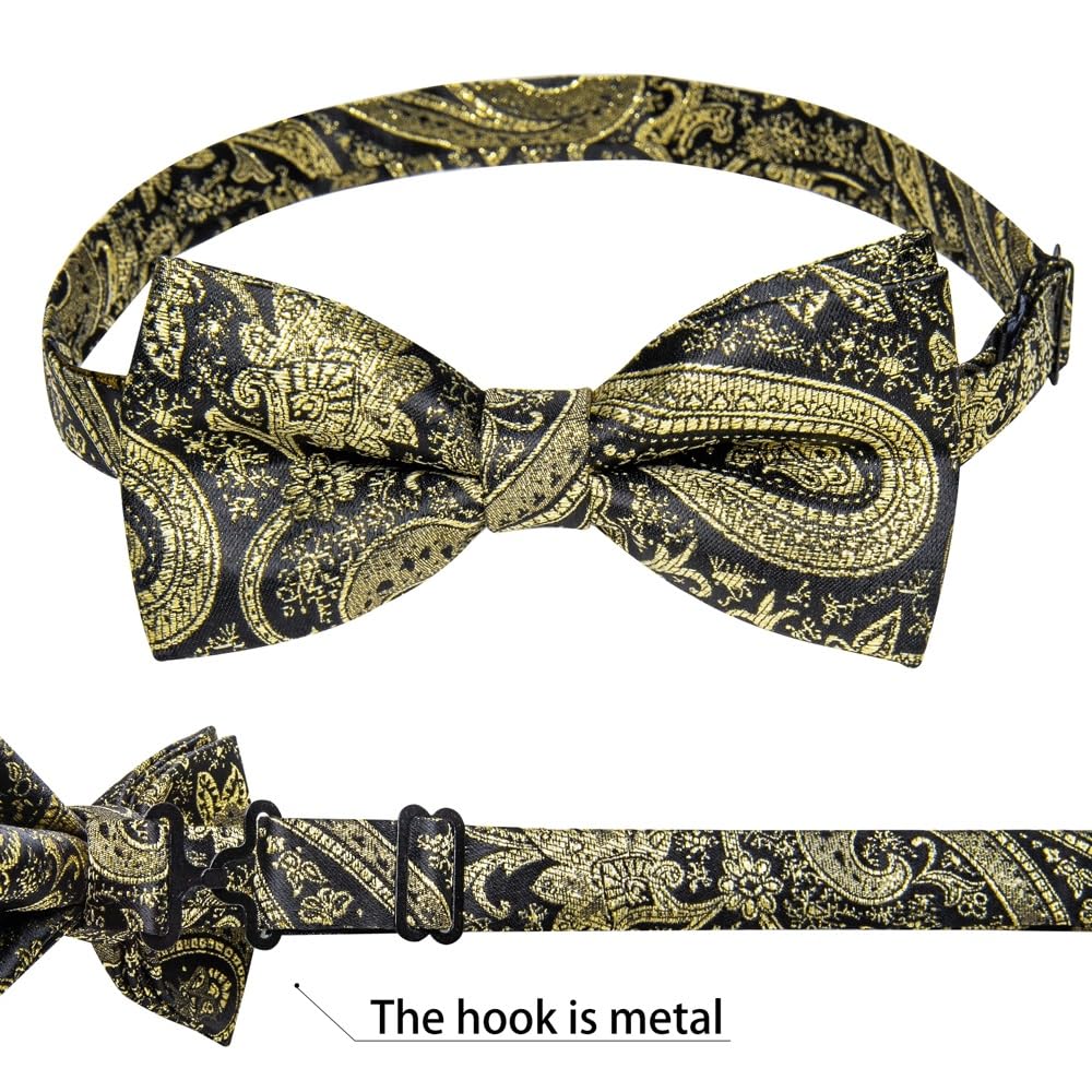 JFDBGU Pre-tied Bowties Handkerchief Cufflinks for Man Wedding Causal Adjustable Bow Ties Knot Gift