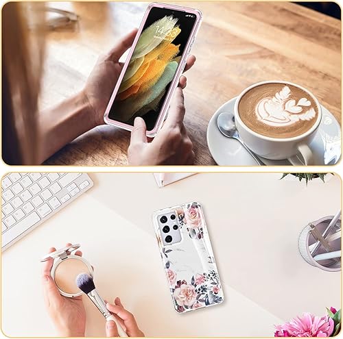 Miniatura 7 de ESDOT - Funda protectora para celular Samsung Galaxy S21, de grado militar, resiste caídas de 21 pies (probado), con diseños modernos, para niñas o