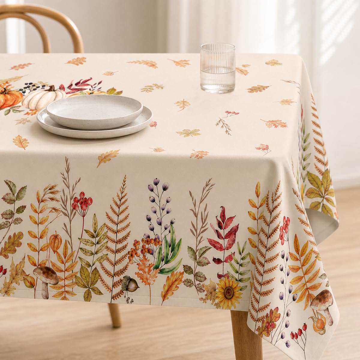 Bnejvif Autumn Leaves Border Tablecloth