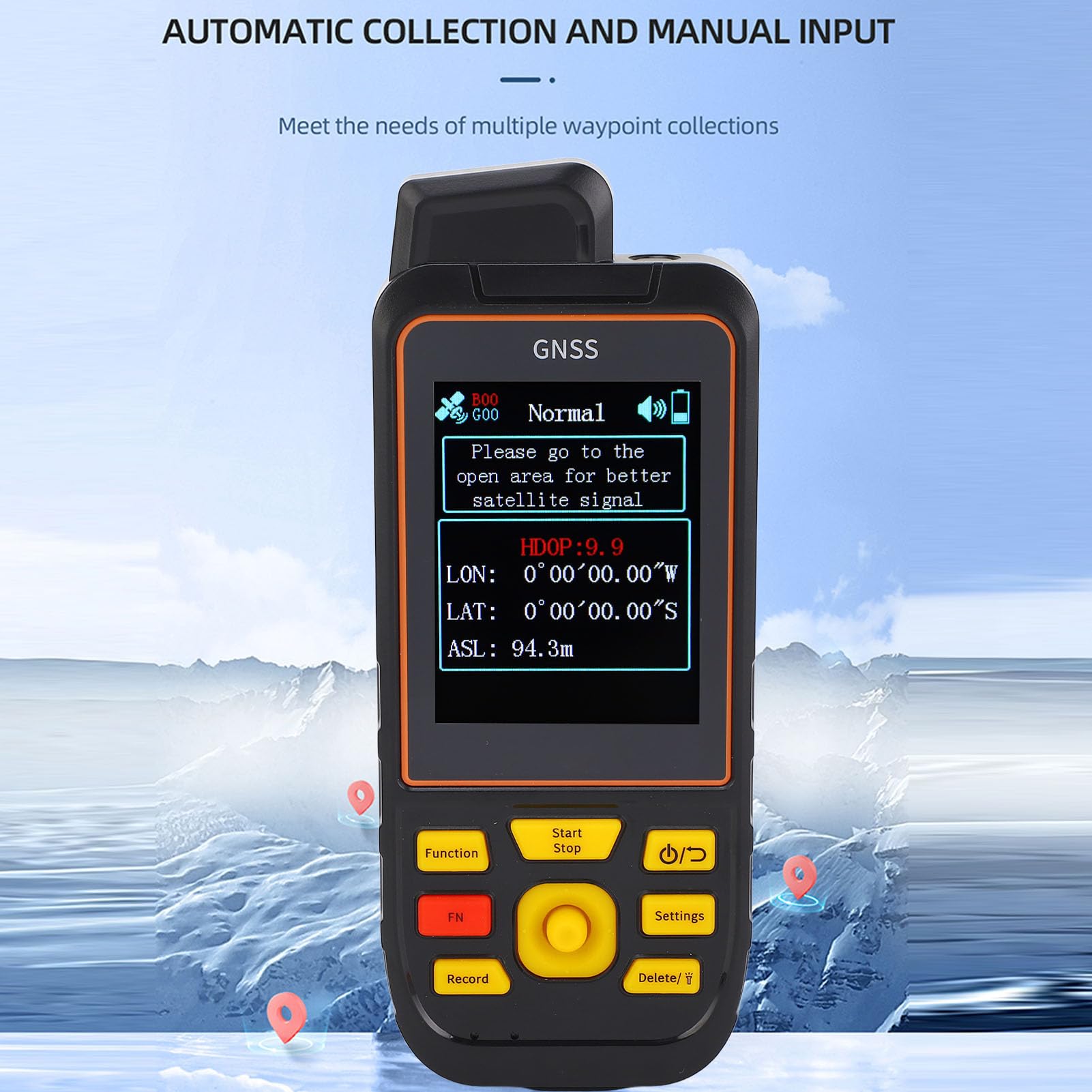 Aramox Medidor de área de Tierra Receptor de GNSS Medidor GPS GPS Medidor de Cálculo de área de Tierra para Medición de Distancia de la Pendiente Montañosa