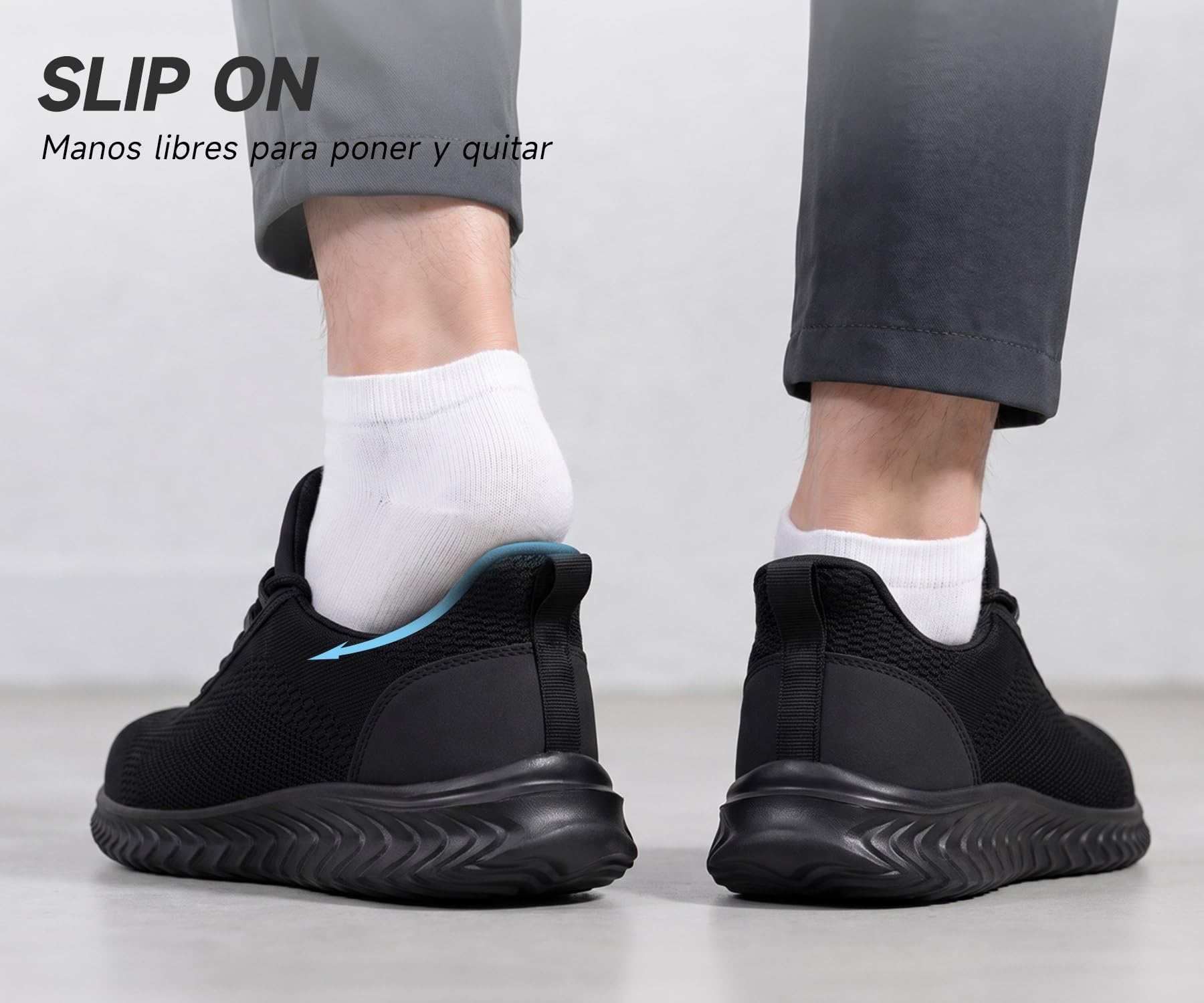 LARNMERN Zapatos de Seguridad para Hombre Slip-On Zapatillas Ligeros Calzado con Puntera de Acero