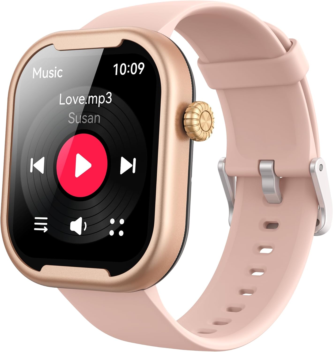 AGPTEK MP3 Player with Bluetooth, Watch MP3 Player with Watch Band for Running Climbing Hiking Cycling Jogging Yoga, Pink AGPTEK MP3 Player with Bluetooth, Watch MP3 Player with Watch Band for Running Climbing Hiking Cycling Jogging Yoga, Pink