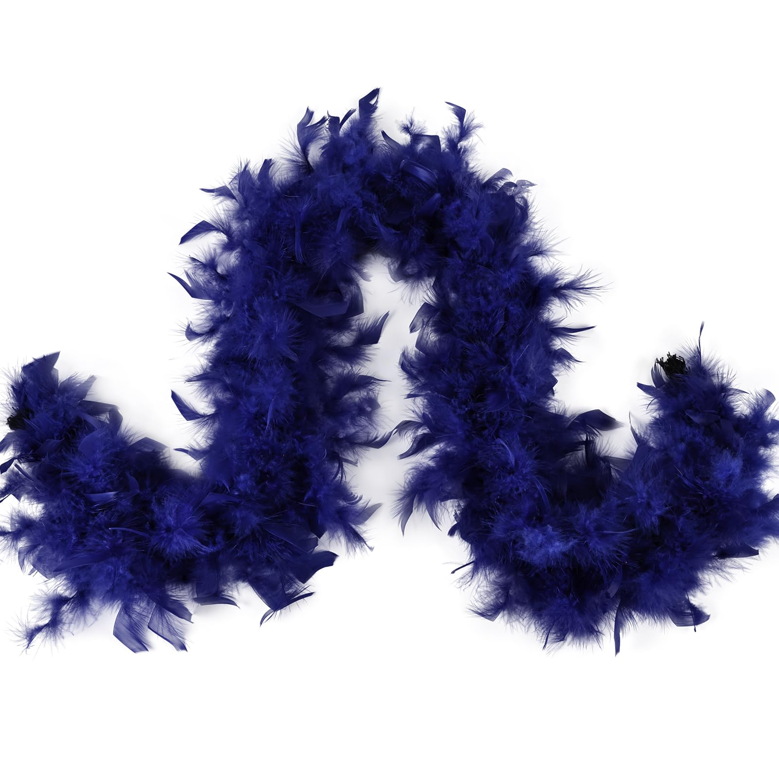 MAOFENG Chandelle Turkey Feather Boa 1.64 Yards 30g for Halloween Dancing Wedding Party DIY Craft Costume Decoration Feather Boa,Navy