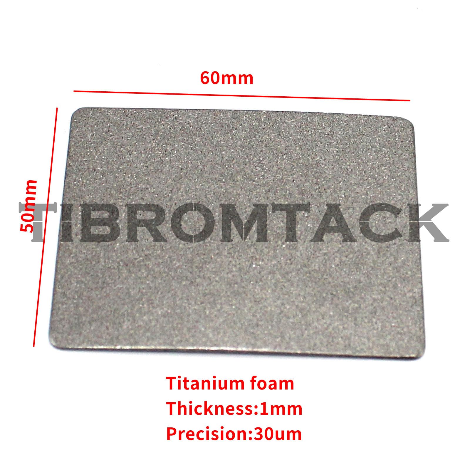 Plaque de titane Mousse de titane pour matériaux aérospatiaux Industrie de la navigation et bricolage automobile, 60x50x1mm