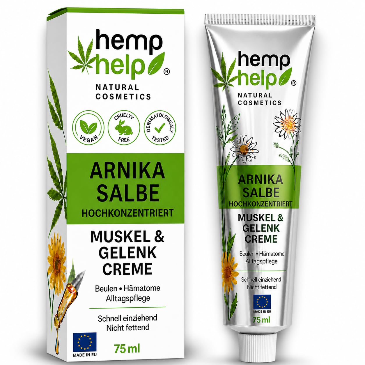 H4H Bio Arnika Salbe Hochkonzentriert für Rücken, Nacken & Knie, 75 ml