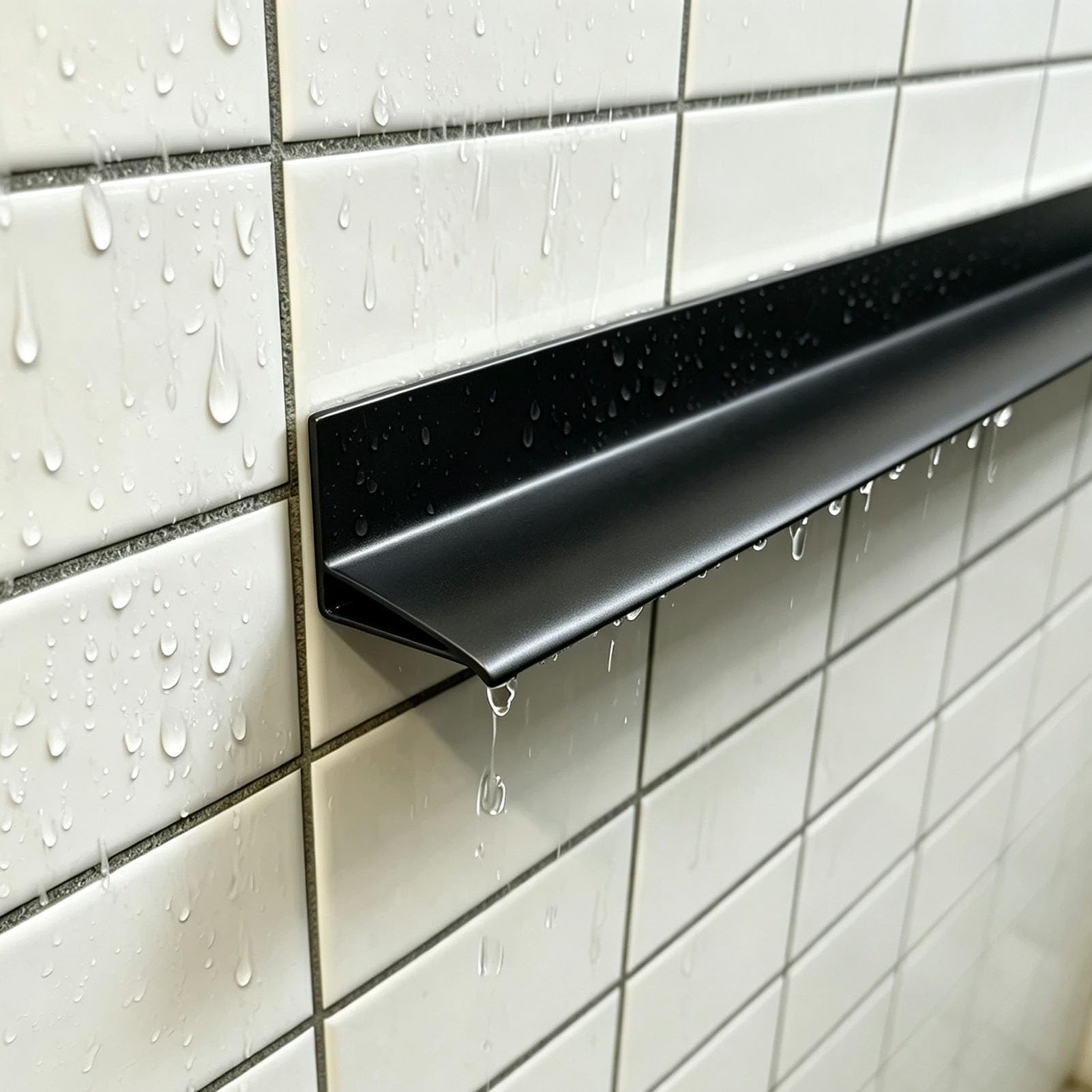 Vierteaguas Muro Perfil Impermeable de Goteo para Pared Exterior | Protector de Borde con Goterón y Sistema Antirretorno; Barrera de Agua Inclinada para Desviar el Agua(Black,5m(16.4ft))