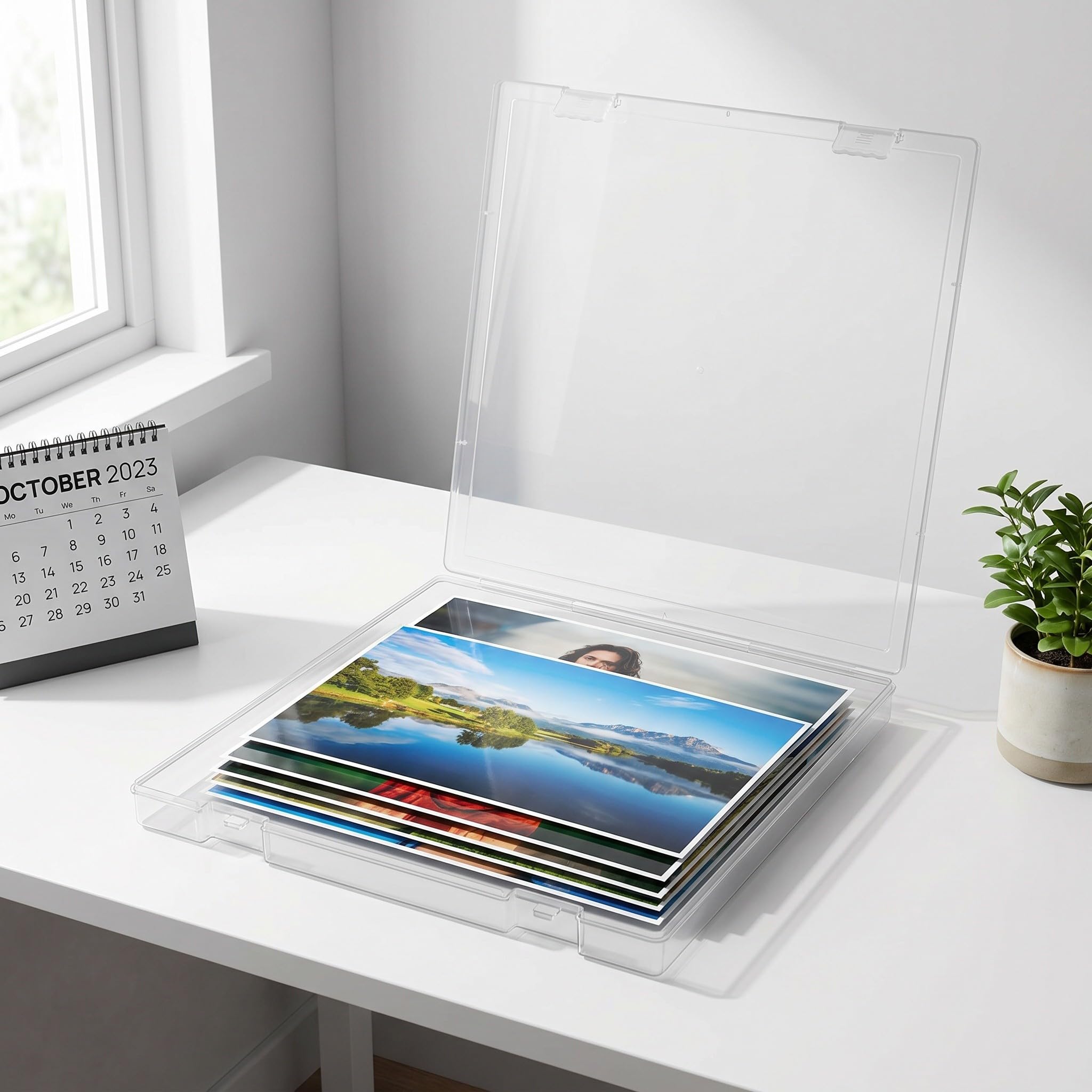 Artibetter 4er-Set Ablageboxen, abschließbare Dokumenten- und Projektmappen, stapelbare Aufbewahrungsboxen (33 cm) mit Deckel für Bürobedarf