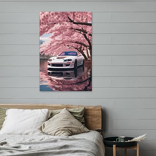 Miniatura 8 de Cherry Blossoms Car 90s Retro Sup Car Poster Canvas Wall Aesthetic Posters Room Decor Wall Painting Prints Gallery Room Wall Decor for Bedroom