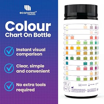 Econotest Reagent 11-in-1 Urine Test Strips 100 Dipsticks, 1-Pack - Test Kit with Leucocytes, Blood, Glucose, Nitrite, Ketones, Protein, Bilirubin, pH, Specific Gravity, Urobilinogen, Ascorbic Acid